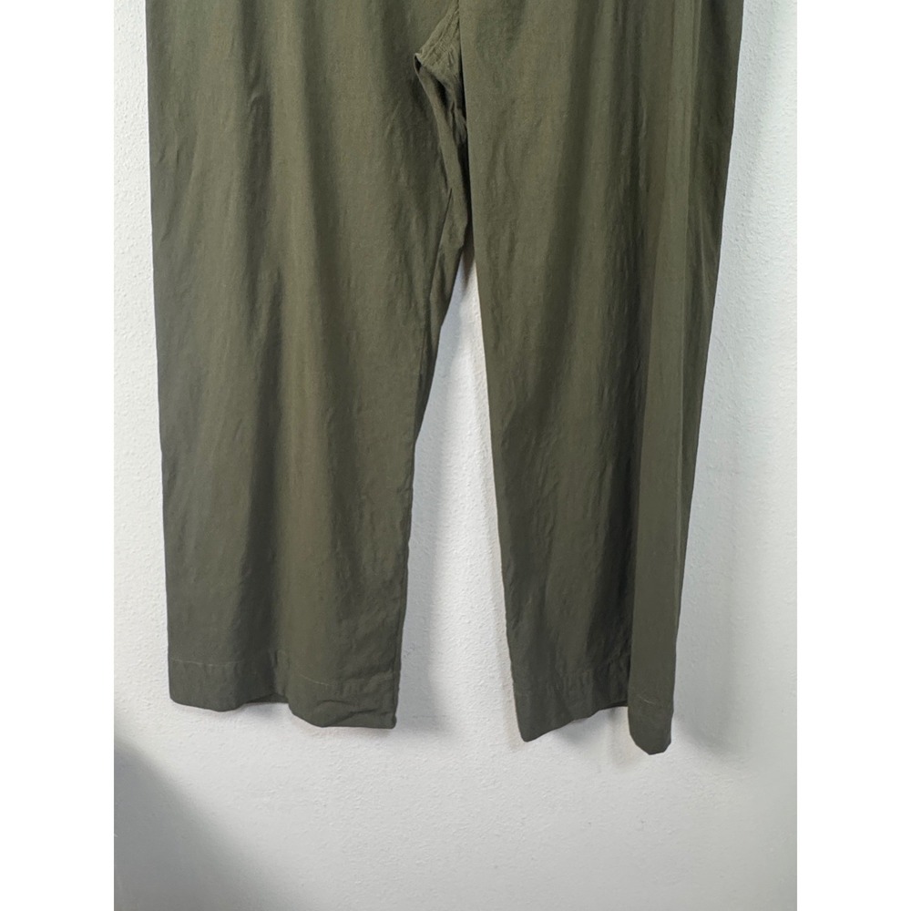 Maeve Anthropologie The Colette Wide Leg Pants Green Linen Blend Size 34T Tall - Picture 4 of 10
